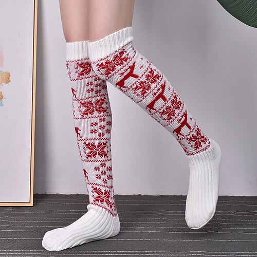 

Christmas socks autumn over-the-knee knitted socks long socks wool socks thickened winter warm stockings