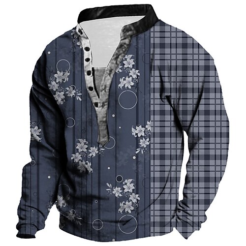 

Men's Unisex Sweatshirt Pullover Button Up Hoodie Graphic Prints Flower Print Casual Daily Sports 3D Print Streetwear Designer Casual Hoodies Sweatshirts Long Sleeve Dark Gray