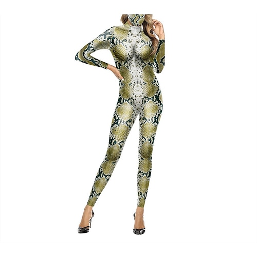 

Women's Jumpsuit Abstract Crew Neck Bodycon Party Holiday Bodycon Long Sleeve Green Gray S M L All Seasons