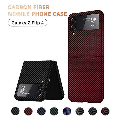 

Carbon Fiber Phone Case For Samsung Galaxy Z Flip 4 Case Matte Slim Shockproof Hard Back cover For Samsung Z Flip 3 Flip3