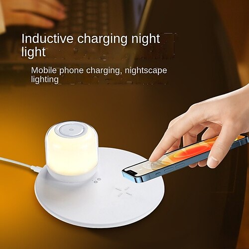 

Bedside Lamp Wireless Charger, Gift for Christmas,15W Ultra Fast Wireless Charger lamp Bedside, Adjustable Stepless Dr and Brightness Touch Lamp with Magnetic
