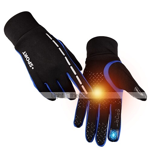 

Winter Gloves Bike Gloves / Cycling Gloves Mountain Bike Gloves Mountain Bike MTB Anti-Slip Touchscreen Windproof Padded Full Finger Gloves Sports Gloves Terry Cloth Silicone Gel Blue Black