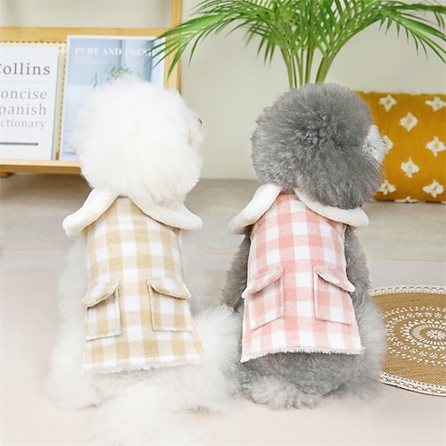 

Dog Cat Coat Plaid / Check Solid Colored Cute Sweet Dailywear Casual Daily Winter Dog Clothes Puppy Clothes Dog Outfits Soft Purple Pink Yellow Costume for Girl and Boy Dog Cotton S M L XL 2XL