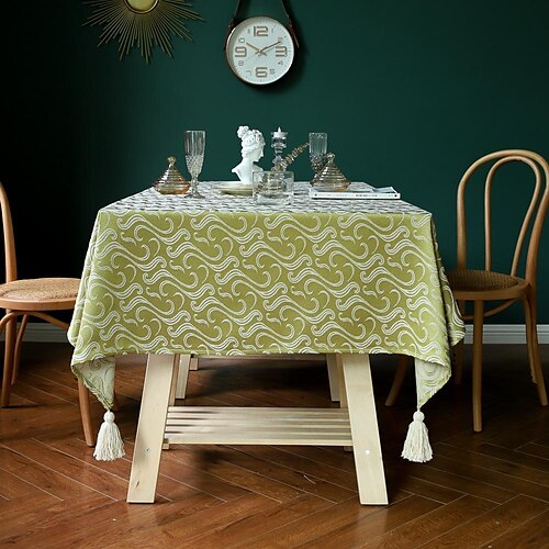 

New Net Red Ins Tassel Cotton And Linen Tablecloth Printing Tablecloth Rectangular Tablecloth Tablecloth Cover Towel Wholesale