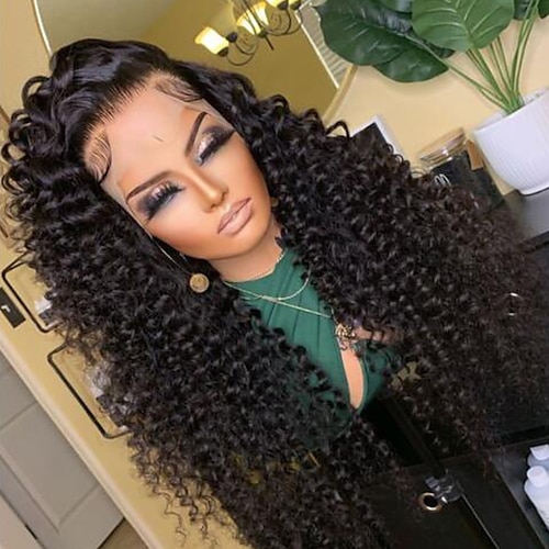 

Remy Human Hair 13x4 Lace Front Wig Side Part Brazilian Hair Curly Loose Wave Black Wig 130% 150% Density with Baby Hair Natural Hairline 100% Virgin Glueless Pre-Plucked For Women wigs for black