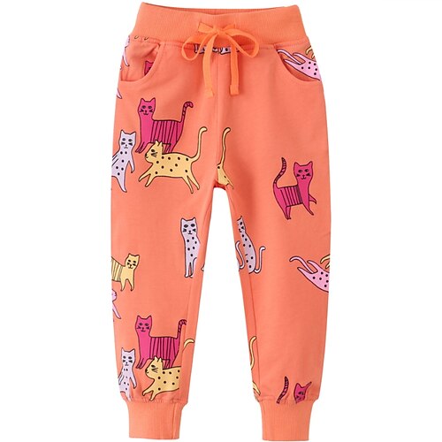 

Kids Unisex Pants Animal Active Daily Cotton 2-8 Years Winter Orange