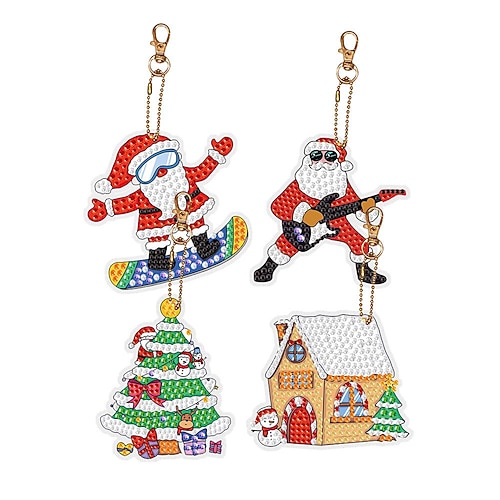 

2022 new diamond painting christmas blind box keychain diy acrylic hand-drilled blind box keychain pendant