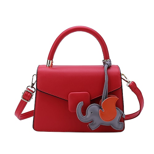 

Women's Top Handle Bag PU Leather Solid Color Daily Going out Green Black Blue Pink