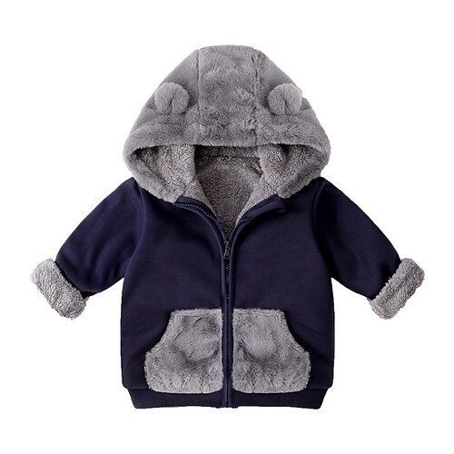 

Kids Boys Coat Outerwear Plain Long Sleeve Coat Daily Cotton Cool Pink Royal Blue Red Winter Fall 2-6 Years