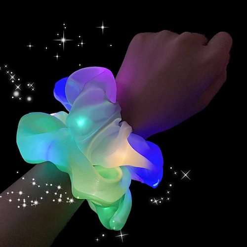 

3pcs LED Hair Scrunchies Light Up Hair Scrunchies Elastic LED Light Women Girls Hair Bands for Festival Christmas Party