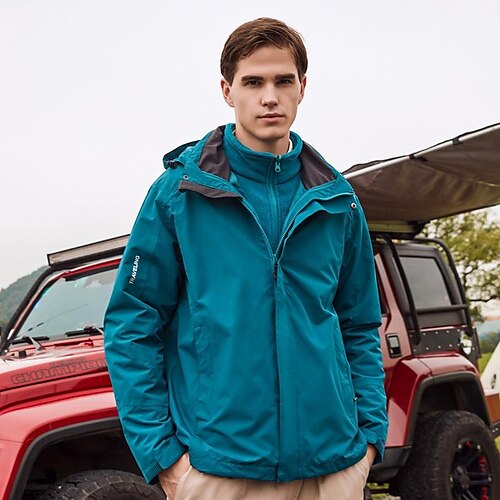 

Men's Hiking 3-in-1 Jackets Ski Jacket Waterproof Hiking Jacket Fleece Winter Outdoor Thermal Warm Fleece Lining Waterproof Windproof Outerwear Trench Coat Top Hunting Ski / Snowboard Fishing Iron