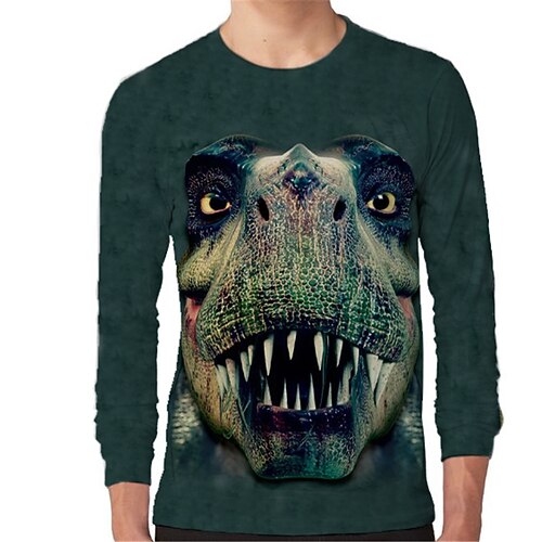 

Kids Boys T shirt Animal Outdoor 3D Print Long Sleeve Fashion 3-12 Years Winter Green