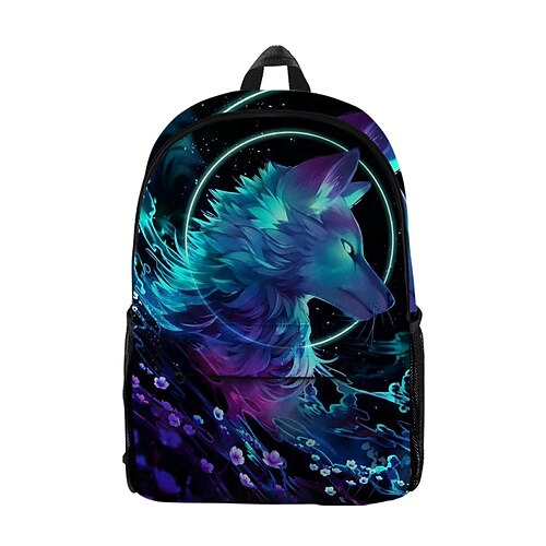 

Kid's Unisex School Bag Bookbag Oxford 3D Print Adjustable Lightweight Zipper School Daily Blue