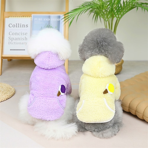 

Dog Cat Sweatshirt Solid Colored Ice Cream Cute Sweet Dailywear Casual Daily Winter Dog Clothes Puppy Clothes Dog Outfits Soft Purple Pink Yellow Costume for Girl and Boy Dog Cotton S M L XL 2XL