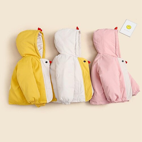 

Kids Boys Coat Outerwear Cartoon Plain Long Sleeve Coat Daily Cotton Cool Pink Yellow Beige Winter Fall 2-6 Years