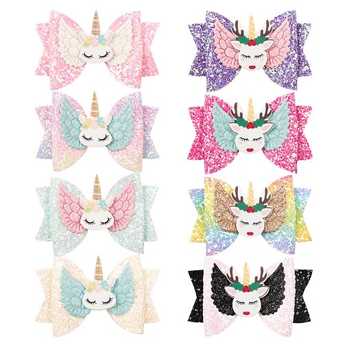 

2 Pieces Kids Girls' Active / Sweet Daily Unicorn Cartoon Stylish Hair Accessories Purple / Pink / Yellow