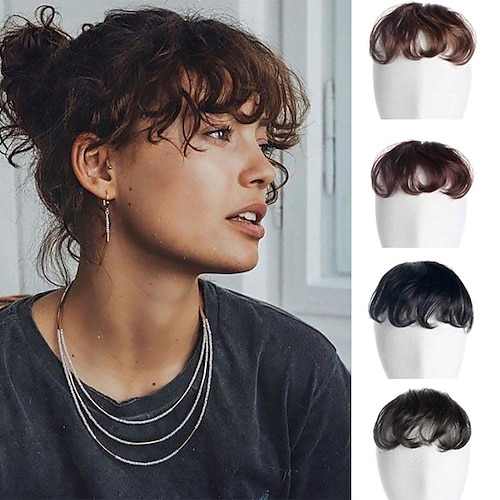 

korean trend mini air ultra-thin and ultra-curly bangs hair piece natural invisible invisible shattered wig to stay in the sea new