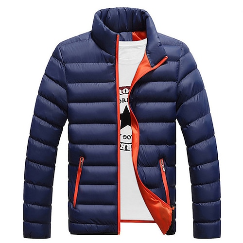 Chaqueta deportiva de invierno acolchada para hombre azul oscuro