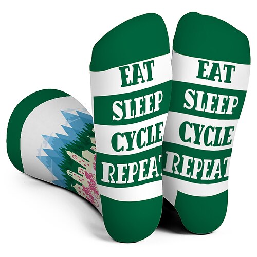 

Socks Cycling Socks Funny Socks Novelty Socks Men's Women's Bike / Cycling Breathable Soft Comfortable 1 Pair Graphic Cotton Green S M L