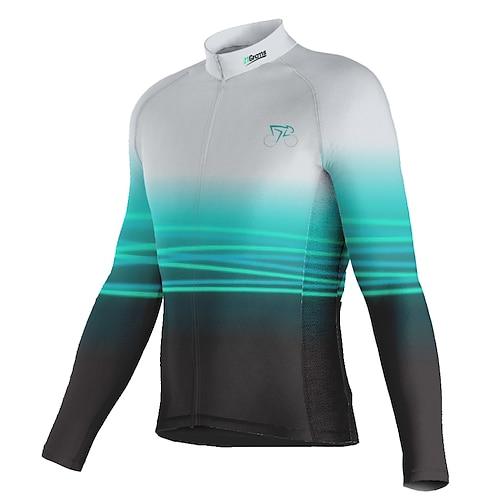

21Grams Men's Cycling Jersey Long Sleeve Bike Top with 3 Rear Pockets Mountain Bike MTB Road Bike Cycling Breathable Quick Dry Moisture Wicking Reflective Strips Green Graphic Polyester Spandex Sports