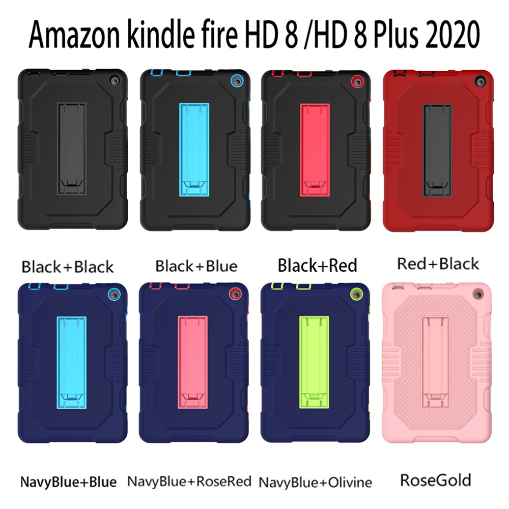 

Tablet Case Cover For Amazon Kindle Fire HD 8 / Plus 2020 Fire HD 8 (2017) with Adjustable Kickstand Full Body Protective Dustproof Cartoon TPU PC