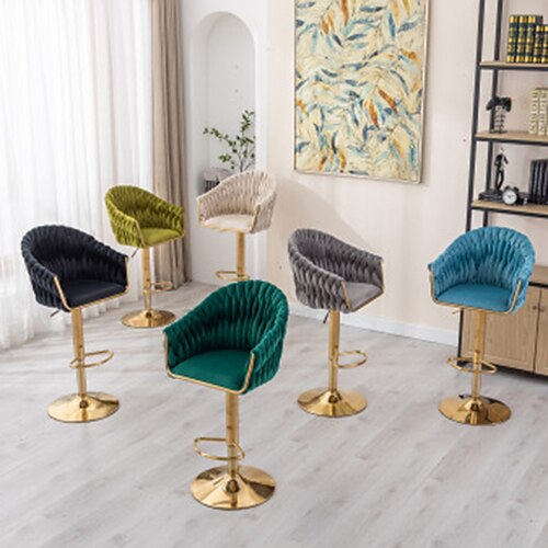 

Vintage Bar Stools with Back and Footrest Counter Height Dining Chairs