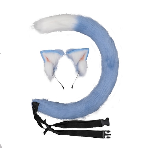 

Multicolored Cat Tail for Anime Neko Lolita Cosplay Costume Flexible Plush Cat Tail with Bowknot Bell Party Cosplay Accessories