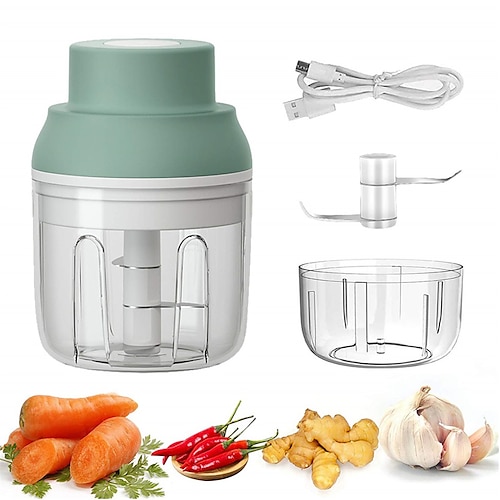 

Electric Garlic Chopper Kenpiko Powerful Mini Garlic Chopper Rechargeable Electric Mini Garlic Chopper For Vegetables/Onions/Meat/Salad 250ml/100ml 2 Stainless Steel Blades Waterproof