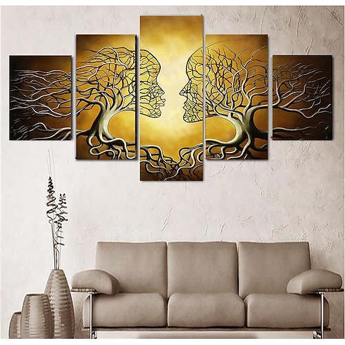 

five abstract tree kiss decorative painting living room home decoration painting