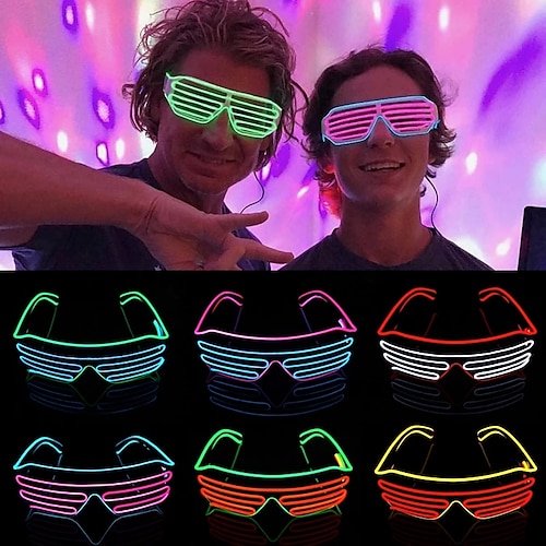 

Glowing Glasses LED Gafas Luminous Bril Neon Christmas Glow Flashing Light Glass for Party Supplies Prop Costumes New