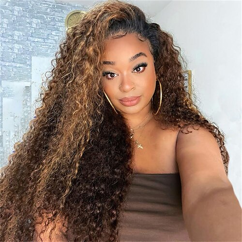 

13x4 Lace Front Wig Colored Wigs Curly Human Hair With Highlight Curly Transparent Lace Front Wigs For Sale