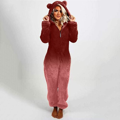 Women s Fleece Hoodie Adult Onesies Bear Onesie Pajamas Jumpsuits