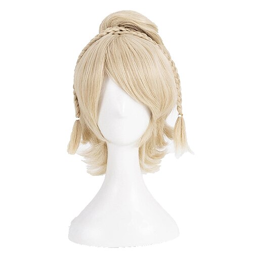 

Final Fantasy XV Lunafreya Nox Fleuret Princess Luna Cosplay Wig Short Light Blonde Heat Resistant Synthetic Hair Wig Wig Cap