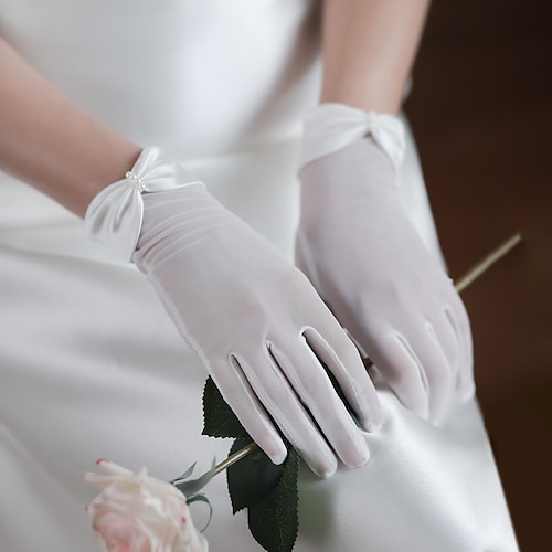 

Tulle Wrist Length Glove Elegant / Simple Style With Bowknot Wedding / Party Glove