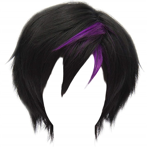 

Anime Movie Big Hero 6 Go Go Tomago Cosplay Wig Short Black Purple Hair