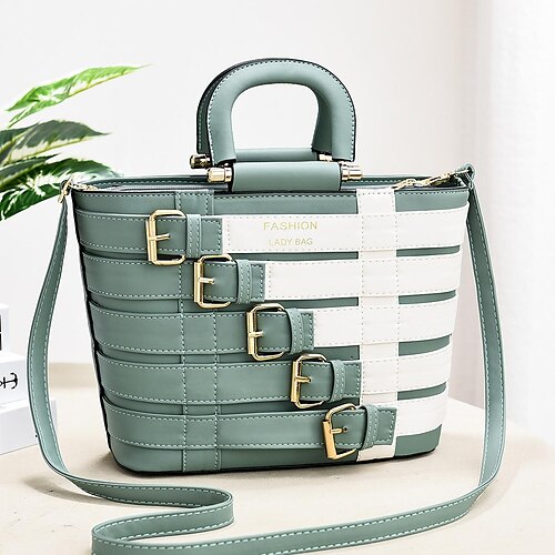 

Women's Work Bag Crossbody Bag Handbag Solid Color Daily Date Office & Career turmeric Black khaki Mint Green
