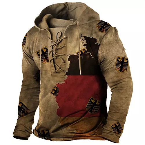 

Hombre Unisexo Sudadera Con Capucha Pull-over Marrón Con Capucha Bloque de color Estampados Acordonado Estampado Casual Diario Deportes Impresión 3D Ropa de calle Design Casual Primavera Otoño Ropa