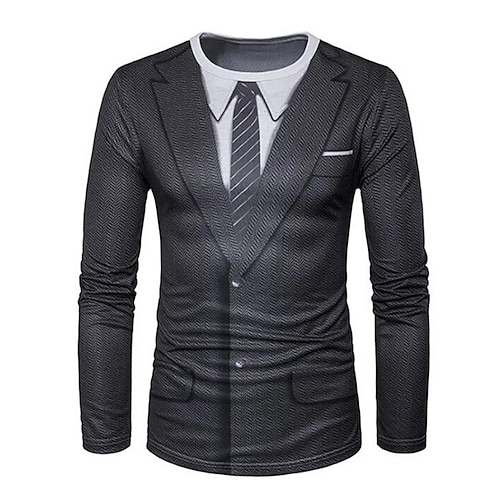 

Hombre Unisexo Camiseta Estampados Cuello Barco Gris Oscuro Negro Impresión 3D Exterior Calle Manga Larga Estampado Ropa Básico Deportes Design Casual