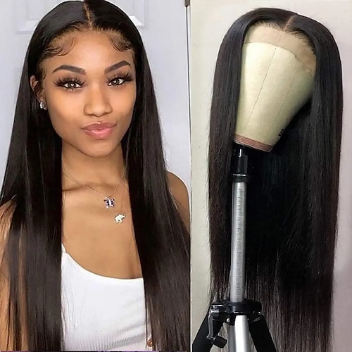 

Lace Front Wigs Human Hair for Black Women 150% Density Brazilian Virgin Human Hair Lace Closure Wigs with Baby Hair Pre Plucked Natural Color (22 Inch 150% Density Straight Lace Wigs)