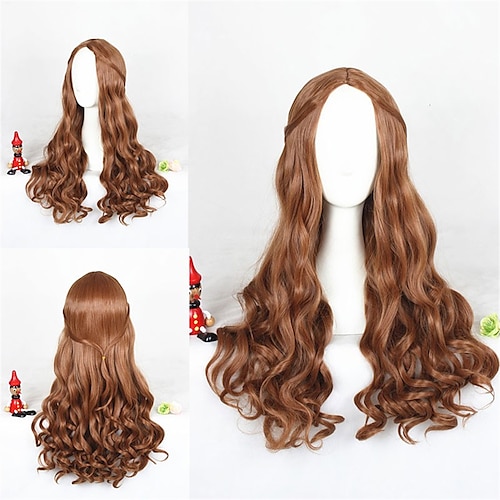 

Alice Kingsleigh Brown Long Curly Wigs Anime cosplay wig Alice in Wonderland 2 Free wig cap