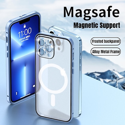 

Phone Case For Apple Back Cover Classic Series iPhone 14 Pro Max 14 Plus 13 12 11 Pro Max Mini X XR XS Bumper Frame Compatible with MagSafe Soft Edges Transparent Solid Colored TPU PC