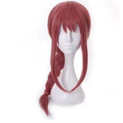 

Cosplay Wig Makima Chainsaw Man Plaited Braid Machine Made Wig Medium Length Synthetic Hair Women's Adjustable Pink / Party / Evening