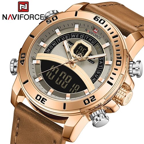 

NAVIFORCE Sport Watches Men Waterproof Digital Military Quartz Wristwatch Male Luxury Analog Alarm Clock Watch