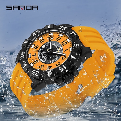 

SANDA Men's Watches Sport Quartz Watch Casual Style Military Watches Men 50M Waterproof Male Clock 3209