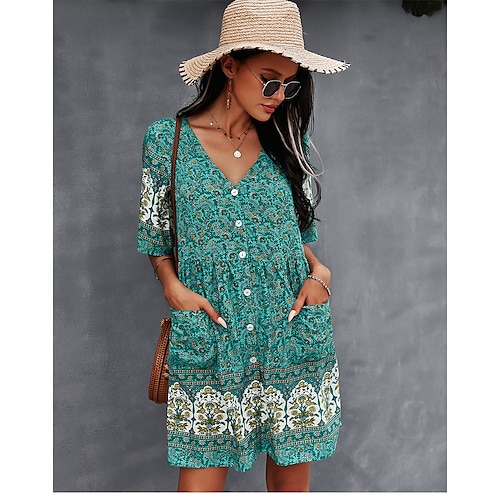 

Princess Vintage A-Line Dress Women's Flounced Costume Vintage Cosplay Holiday Dress Family Gathering Short Sleeve Short / Mini A-Line Masquerade / Cotton