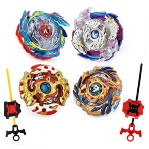 

4 Pieces Bey Battle Burst Gyro Attack Blades Metal High Performance Battling Top Burst Battle Toys Set, Birthday Party Best Toys Gifts for Boys Kids Children Age 8(without Battle Plate )