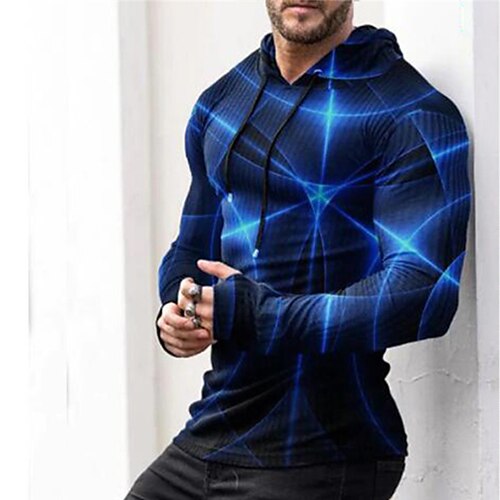 

Men's Unisex Pullover Hoodie Sweatshirt Graphic Prints Streamer Print Daily Sports 3D Print Streetwear Designer Casual Hoodies Sweatshirts Blue