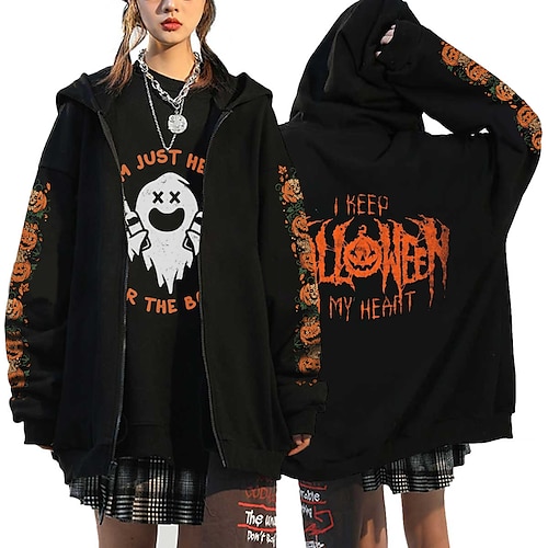 

Inspired by Halloween Pumpkin Cartoon Manga Outerwear Anime Harajuku Graphic Kawaii Outerwear For Men's Women's Unisex Adults' Hot Stamping 100% Polyester