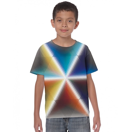 

Kids Boys T shirt Graphic Outdoor 3D Print Short Sleeve Crewneck Fashion 4-12 Years Winter Gray