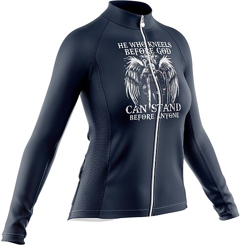 

Women's Cycling Jersey Long Sleeve Bike Jersey with 3 Rear Pockets Mountain Bike MTB Road Bike Cycling Cycling Breathable Ultraviolet Resistant Quick Dry Black Dark Navy Polyester Sports Clothing